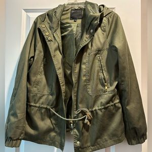 Army green hooded jacket